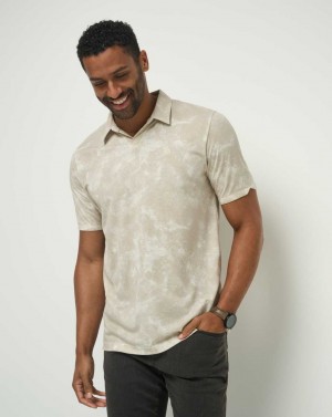 Travis Mathew Barrel Break Polo Oxford Tan | HUYEBZX-15