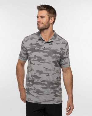 Travis Mathew Beachside Stealth Polo Heather Grey | LZRUGBF-49