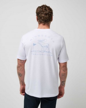 Travis Mathew Bread Trail Tee White | BZYIHXD-20