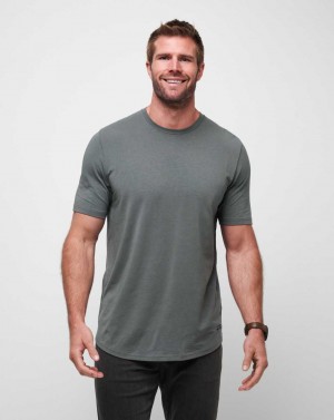 Travis Mathew Cloud Crew Tee Dark Olive | OQSNYPC-79