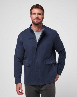 Travis Mathew Cloud Denim Full Zip Blue Nights | HCSEBAN-58