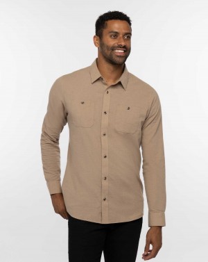 Travis Mathew Cloud Flannel Button-up Portabella | AJCEFNK-86