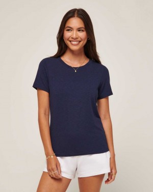 Travis Mathew Cloud Jersey Tee Navy | IDYJFWP-20