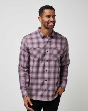 Travis Mathew Cloud Plaid Flannel Button-up Elderberry/Total Eclipse | VGDHNRZ-47