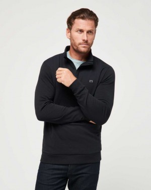 Travis Mathew Cloud Quarter Zip 2.0 Black | YIWMVRB-62