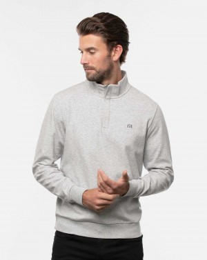 Travis Mathew Cloud Quarter Zip 2.0 Heather Light Grey | CMGVAEJ-19