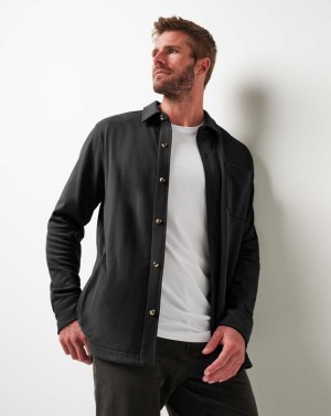 Travis Mathew Cloud Shirt Jacket Black | FRCTING-15