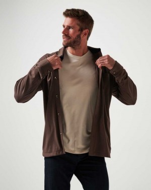 Travis Mathew Cloud Shirt Jacket Chocolate | AXFDHGM-89