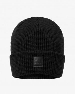 Travis Mathew Cloud Waffle Beanie Black | CSWUTGJ-64