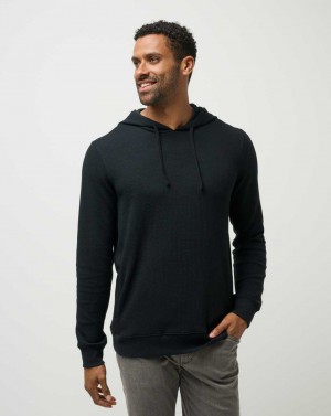 Travis Mathew Cloud Waffle Hoodie Black | LHETBOX-90