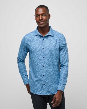 Travis Mathew Country Mile Long Sleeve Button-up Quiet Harbor | CSVRIED-09