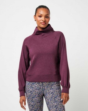 Travis Mathew Delightful Funnel Neck Heather Winetasting | YCEOFJX-10