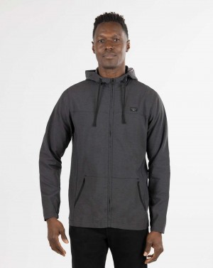 Travis Mathew Element Of Surprise Full Zip Hoodie Heather Black | NIVXUBT-06