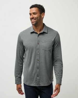 Travis Mathew Evening Bonfire Button-up Heather Quiet Shade | NSEGYUW-62