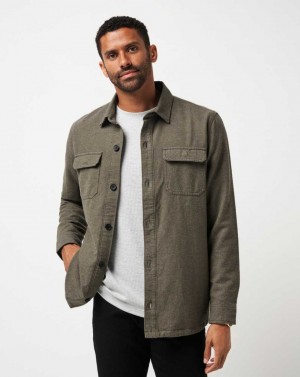 Travis Mathew Halfway There Shirt Jacket Dark Olive | WIJFQPB-58