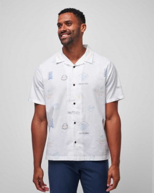 Travis Mathew Hawaiian Kitchen Button-up White | QORMTFK-46