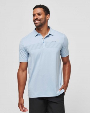 Travis Mathew Jungle Pyramid Polo Heather Ash Blue | MKEDYGT-43