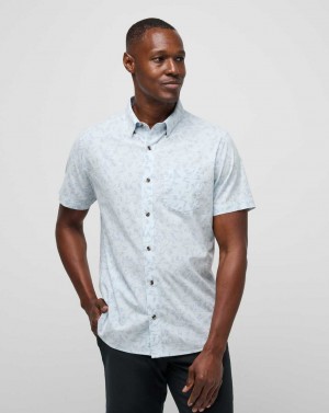 Travis Mathew King Air Button-up Heather Dream Blue | MIKYBVQ-08