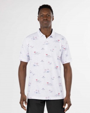 Travis Mathew Lake Break Polo White | XPSDWVQ-18