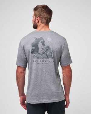 Travis Mathew Mermaid Caves Tee Heather Grey | AHOTBUC-59