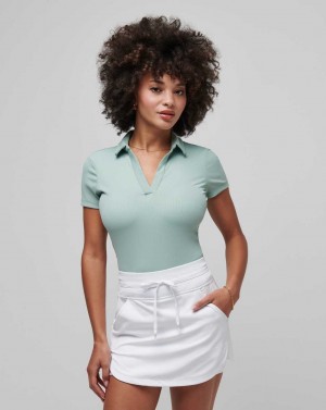 Travis Mathew Moveknit Vneck Polo Jade | NTFEXGA-56