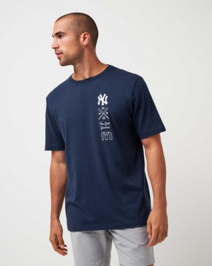 Travis Mathew New York Yankees Sunset Slam Tee Total Eclipse | UQMTZRB-03