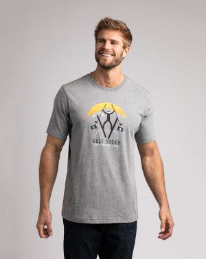 Travis Mathew Powder Mountain Tee Heather Grey | UKLAXMQ-45