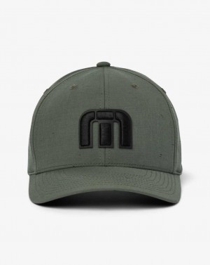 Travis Mathew Private Cabin Snapback Hat Dark Olive | YTAZLDV-87