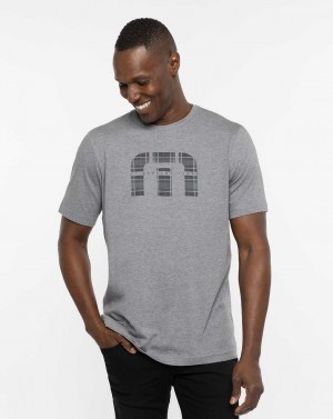 Travis Mathew St Andrews Shadowy Plaid Tee Heather Grey | AQETFIS-41