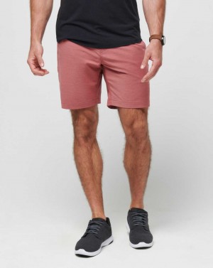 Travis Mathew Tech Chino Short 8in Heather Roan Rouge | WLHKPCE-13