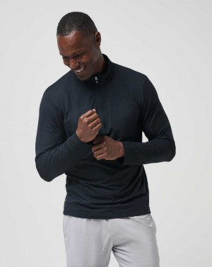 Travis Mathew The Heater Quarter Zip Black | NGMSWRZ-14