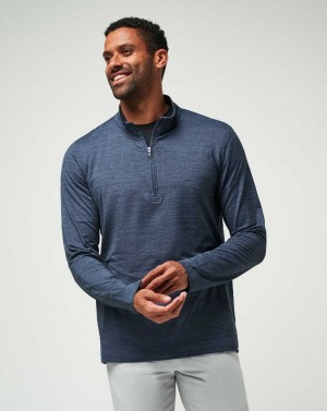 Travis Mathew The Heater Quarter Zip Vintage Indigo/Black | OTPLGFU-07