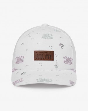 Travis Mathew Tiki Mapes Snapback Hat White | JZNFBMW-15