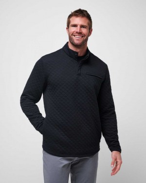 Travis Mathew Transatlantic Quarter Zip Black | MYCQUNW-62