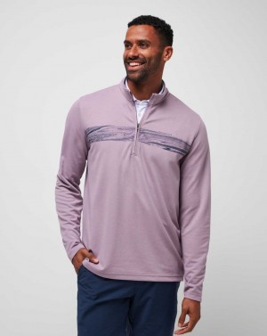 Travis Mathew Upgraded Chest Stripe Quarter Zip Elderberry | PLMJSCW-91