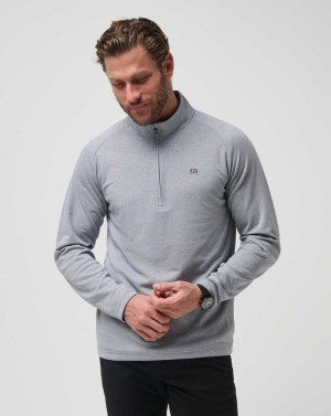 Travis Mathew Upgraded Quarter Zip Heather Grey | EOIFZPU-82