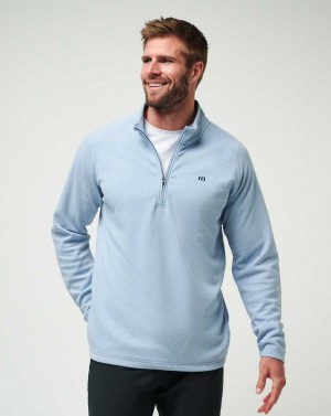 Travis Mathew Upgraded Quarter Zip Light Blue | RMXNGHJ-13