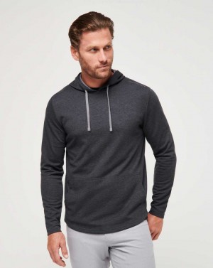 Travis Mathew Upgraded Tech Hoodie Heather Black | QHZWMJG-68