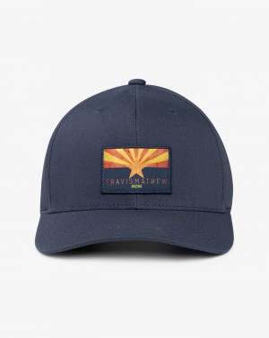 Travis Mathew Valley Of The Sun 2.0 Snapback Hat Blue Nights | FQBDMOZ-96