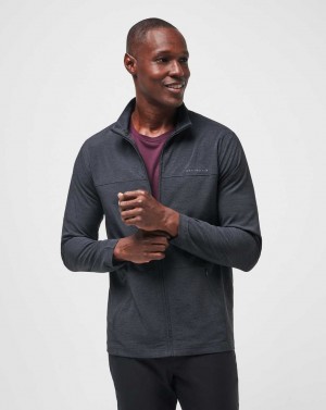 Travis Mathew Valley View Full Zip Heather Black | XIMJRZW-29