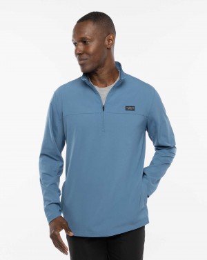 Travis Mathew Wanderlust Quarter Zip Copen Blue | AYQXOJI-64