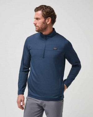 Travis Mathew Wanderlust Quarter Zip Mood Indigo | BZKCVES-67