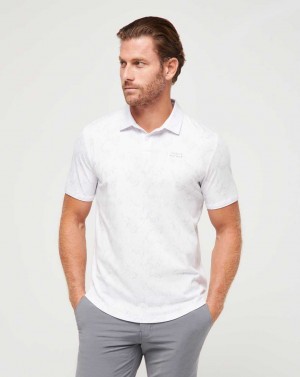 Travis Mathew Warmer Tides Scoop Polo White | XACTHPU-67