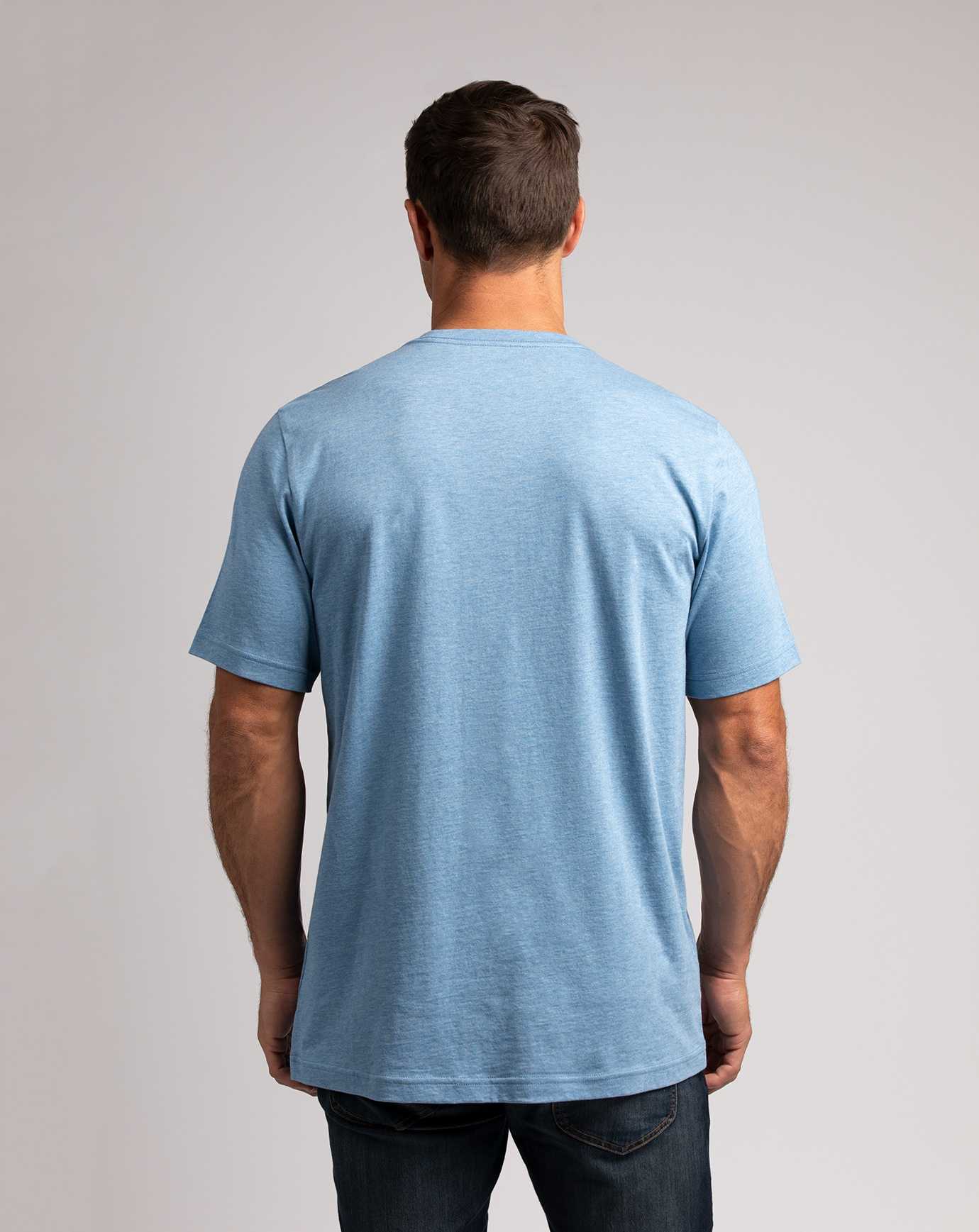 Travis Mathew Across The Plateau Tee Heather Blue | EXTJAUL-31