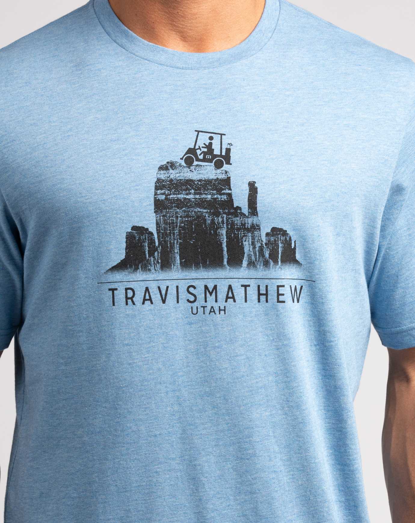 Travis Mathew Across The Plateau Tee Heather Blue | EXTJAUL-31