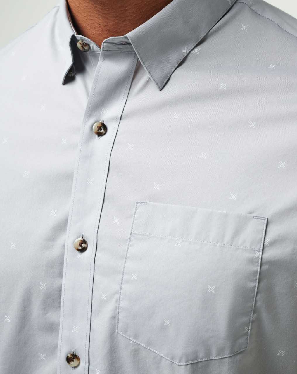 Travis Mathew Across The Pond Button-up Heather Sleet | EZDKLGS-43