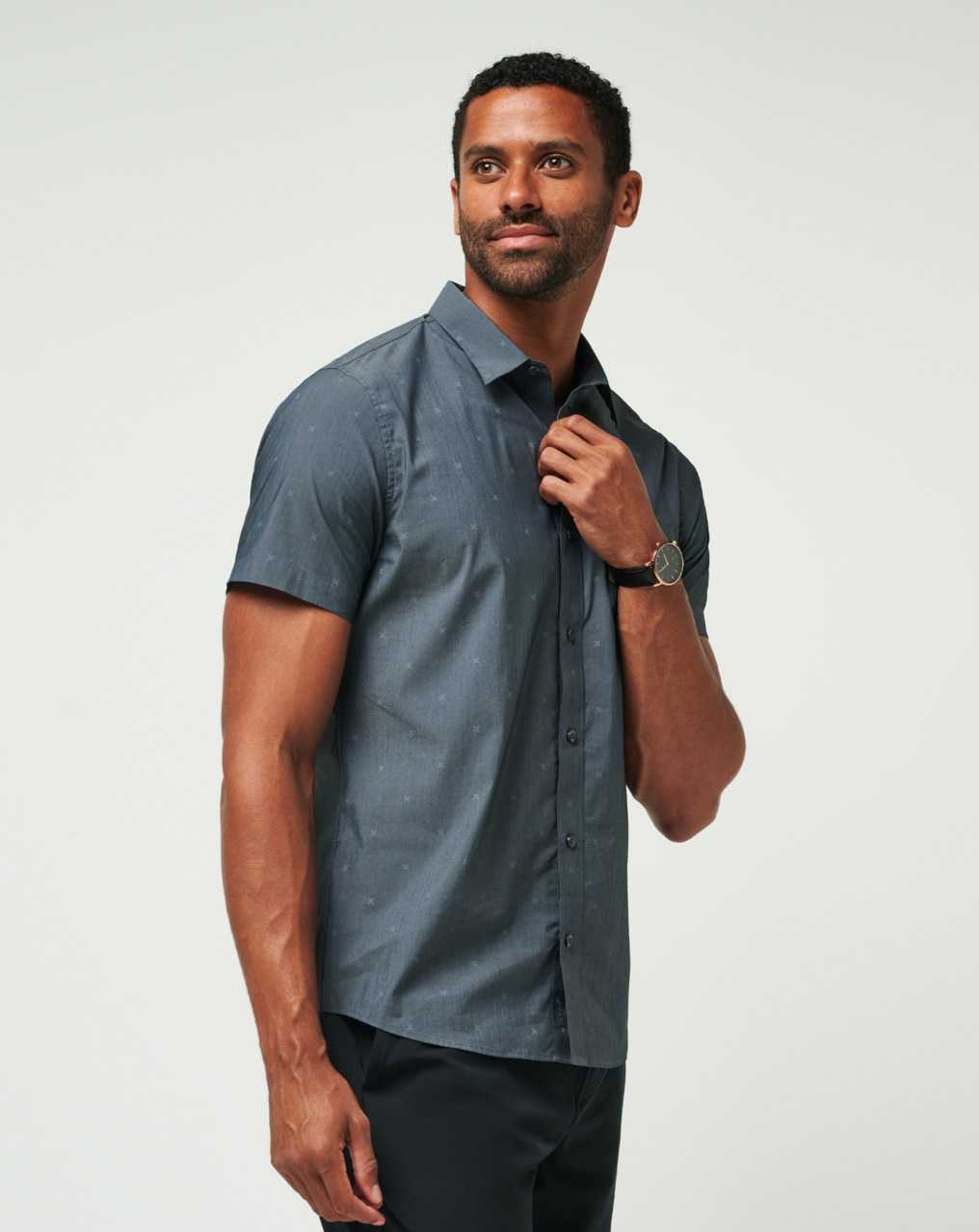 Travis Mathew Across The Pond Button-up Heather Black | ZWVNLQK-63