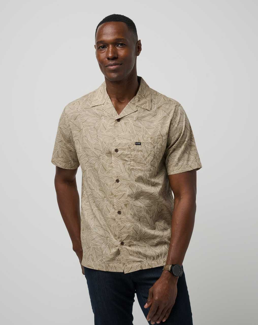 Travis Mathew Afternoon Sun Button-up Oxford Tan | LCYWOVH-76