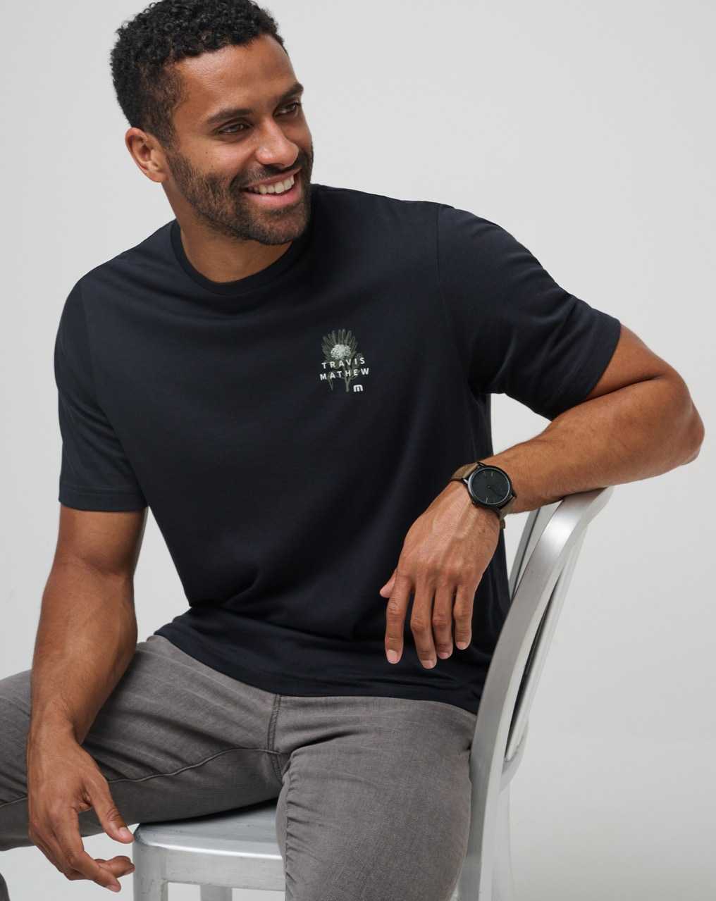 Travis Mathew All Day Rain Tee Black | GCFREIP-84