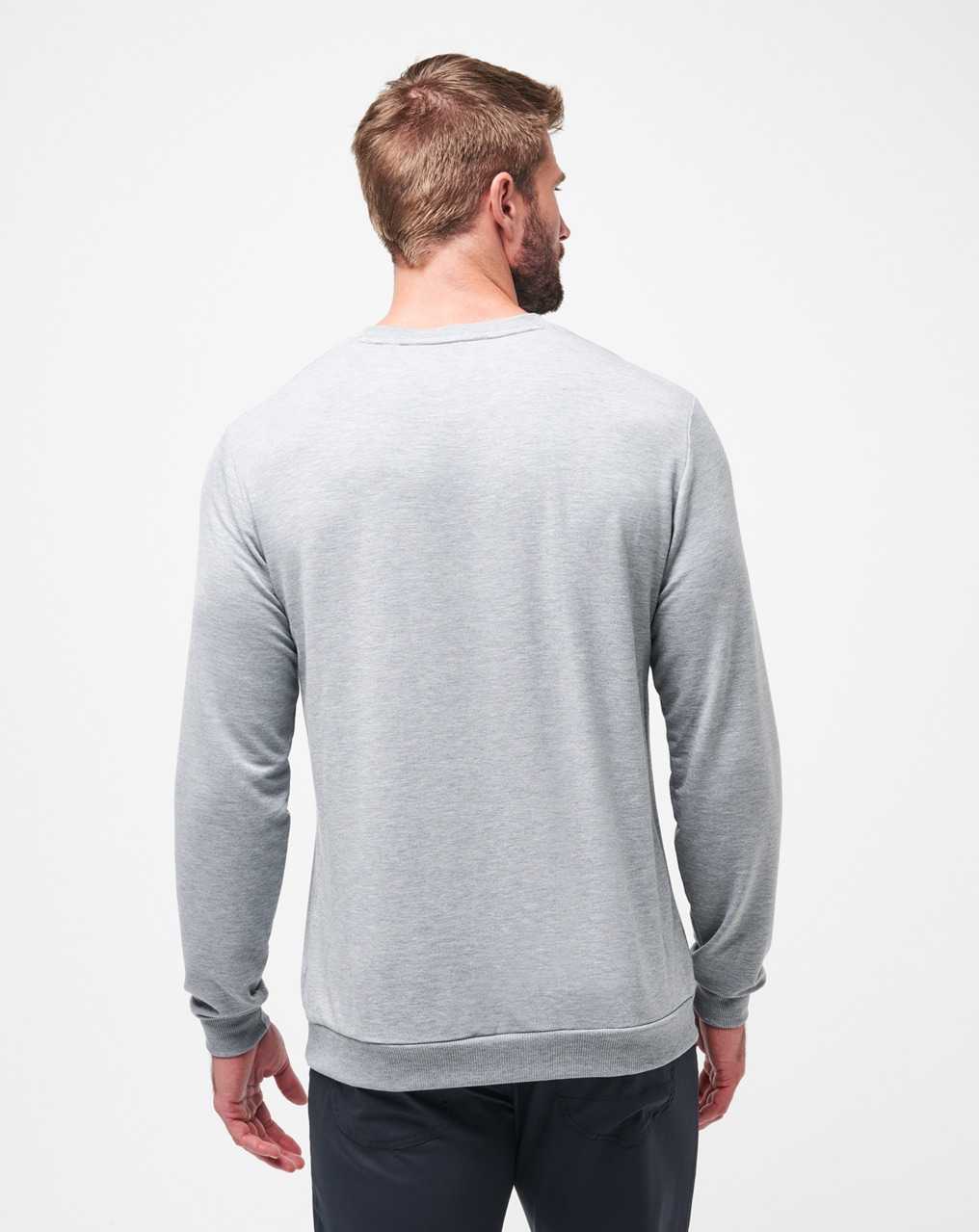 Travis Mathew Amenities Crew Heather Light Grey | IQPKCOW-27